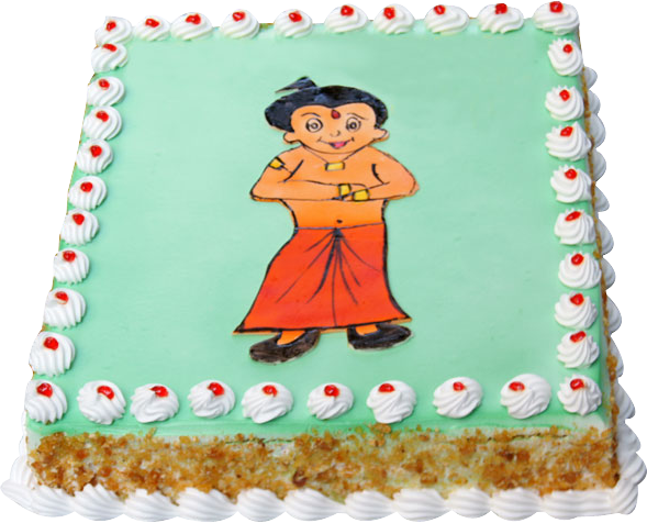 Chhota Bheem Themed Cake PNG Image