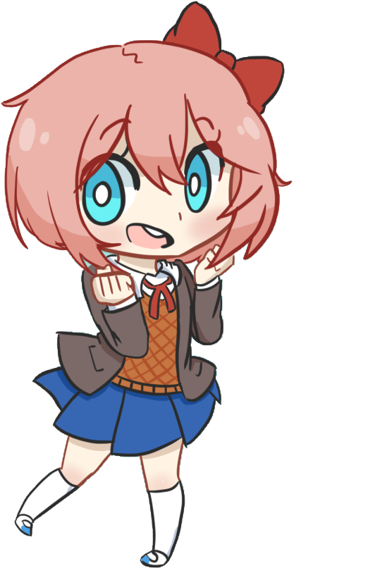 Chibi Anime Character Surprised Expression PNG Image