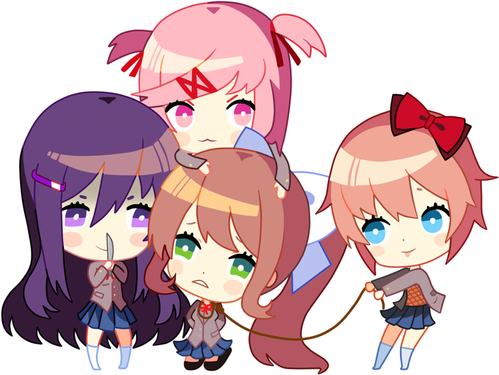 Chibi_ Anime_ Characters_ Group PNG Image