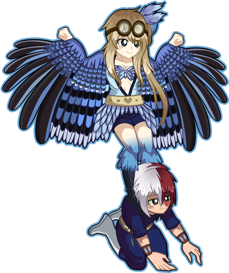 Chibi Anime Characters With Wings PNG Image