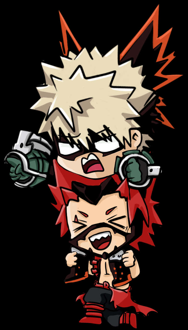 Chibi Bakugou Stacked Fun PNG Image