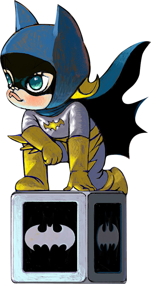 Chibi Batgirlon Blocks PNG Image