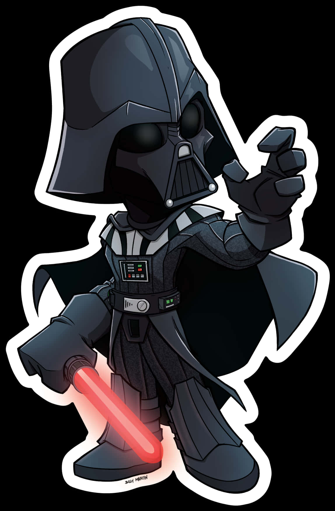 Chibi Darth Vader Illustration PNG Image