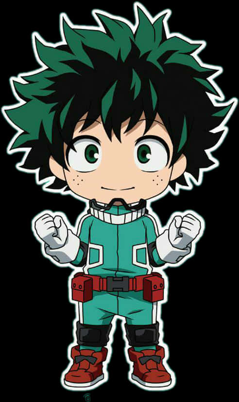 Chibi Deku Hero Costume PNG Image