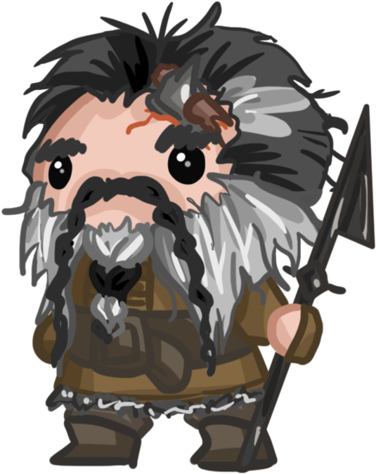 Chibi Dwarf Warrior Illustration PNG Image