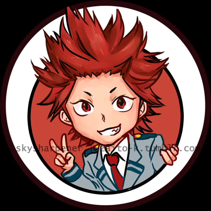 Chibi Eijiro Kirishima My Hero Academia PNG Image