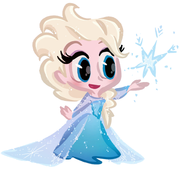 Chibi Elsa Casting Ice Spell PNG Image