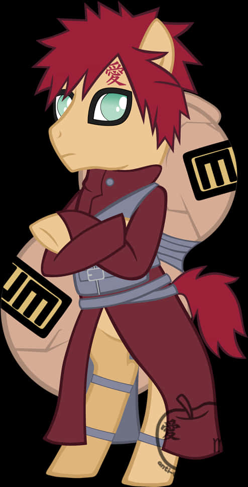 Chibi Gaara Anime Character PNG Image