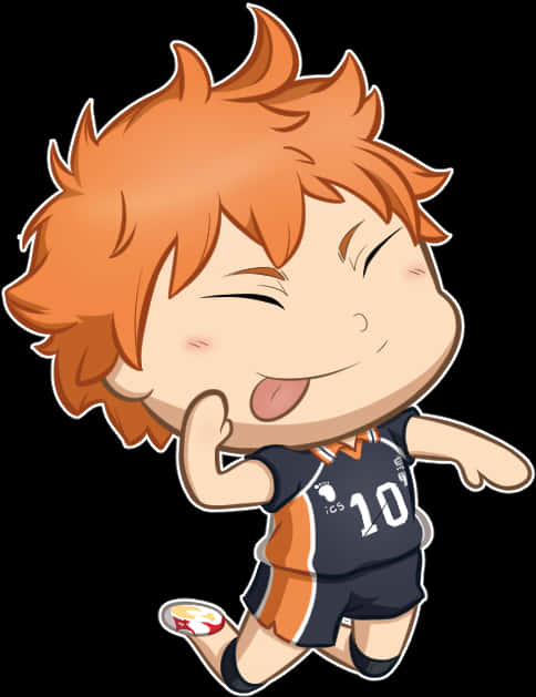 Chibi Hinata Volleyball Anime Character PNG Image