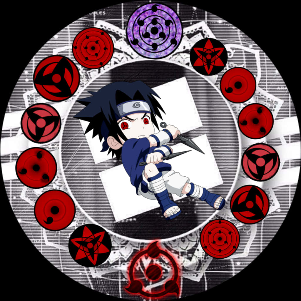 Chibi Itachi Uchiha Mangekyo Sharingan Background PNG Image