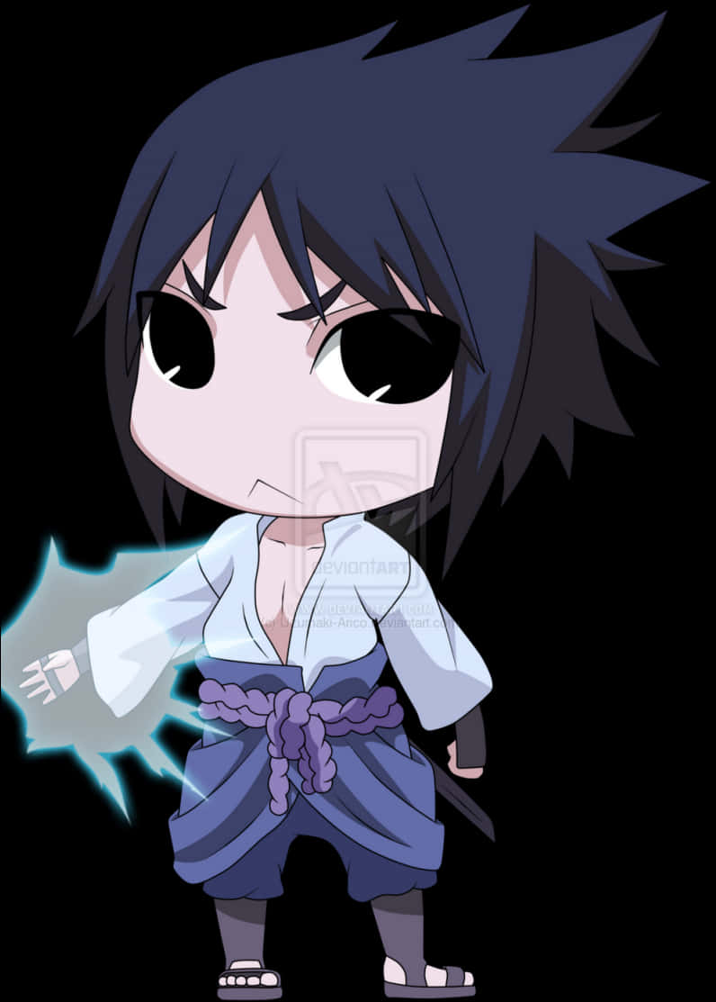 Chibi Itachi Uchiha Ninja Pose PNG Image