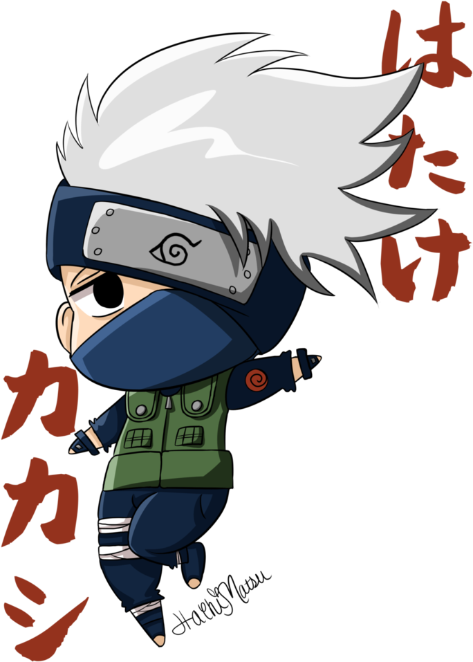 Chibi Kakashi Hatake Ninja Pose PNG Image