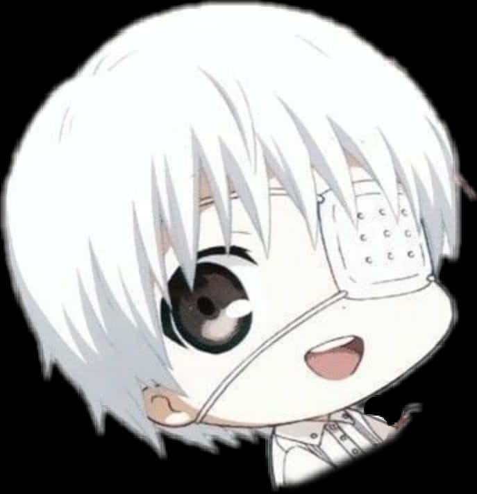 Chibi Kaneki Cute Expression PNG Image