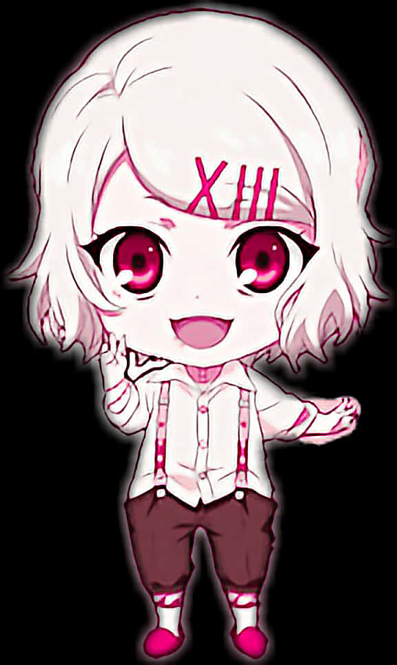 Chibi Kaneki Cute Pose PNG Image