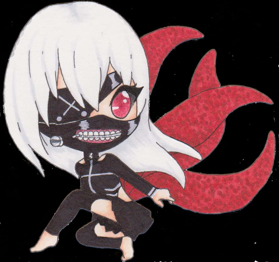 Chibi Kaneki Kakuja Form PNG Image