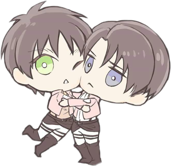 Chibi Levi Ackerman Dual Expression PNG Image