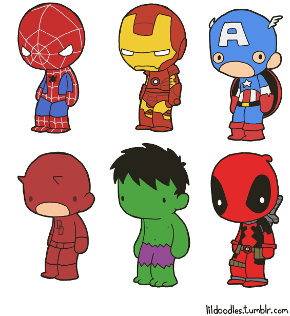 Chibi_ Marvel_ Superheroes_ Collection PNG Image