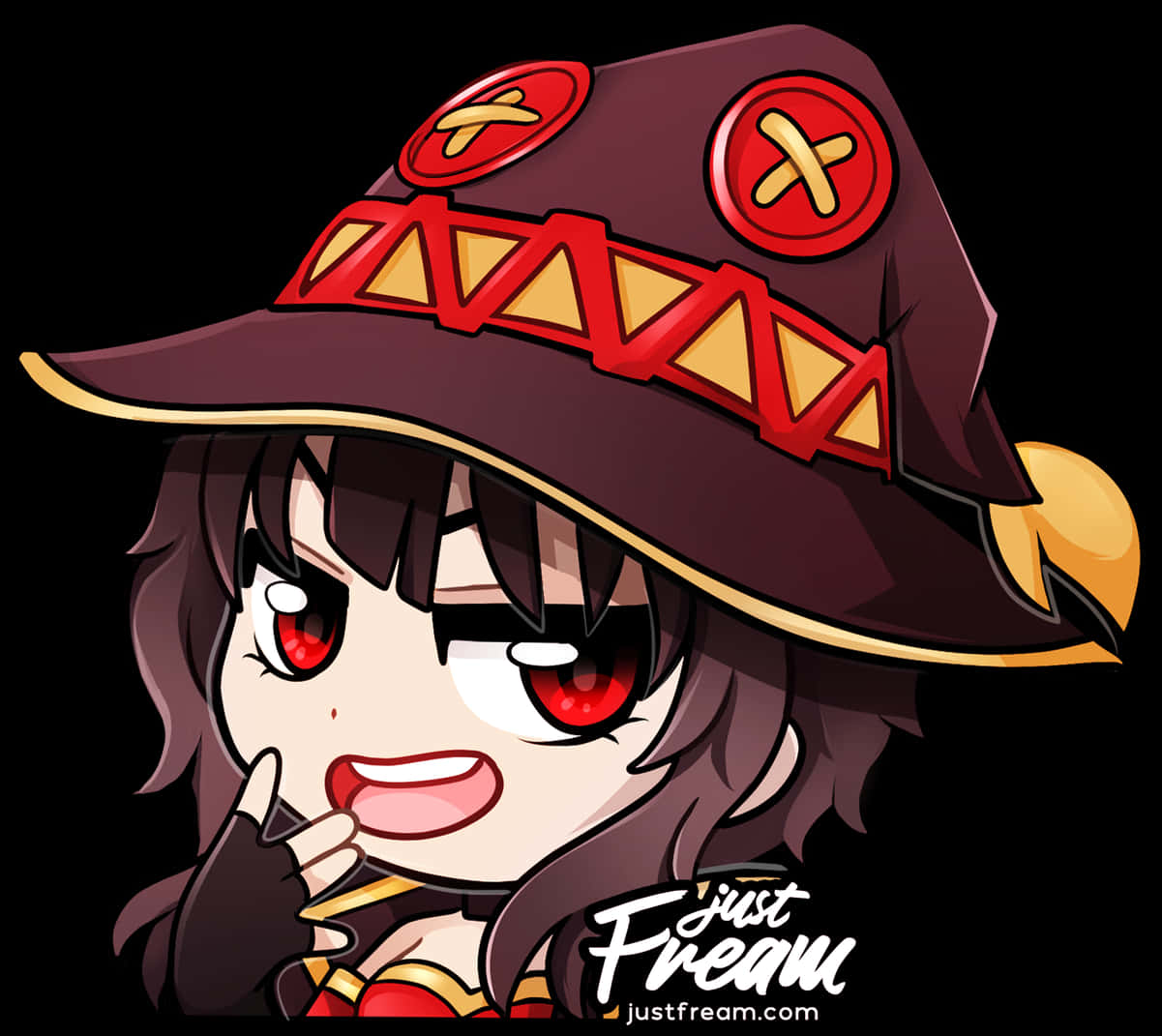 Chibi_ Megumin_ Smirk_ Vector_ Art PNG Image