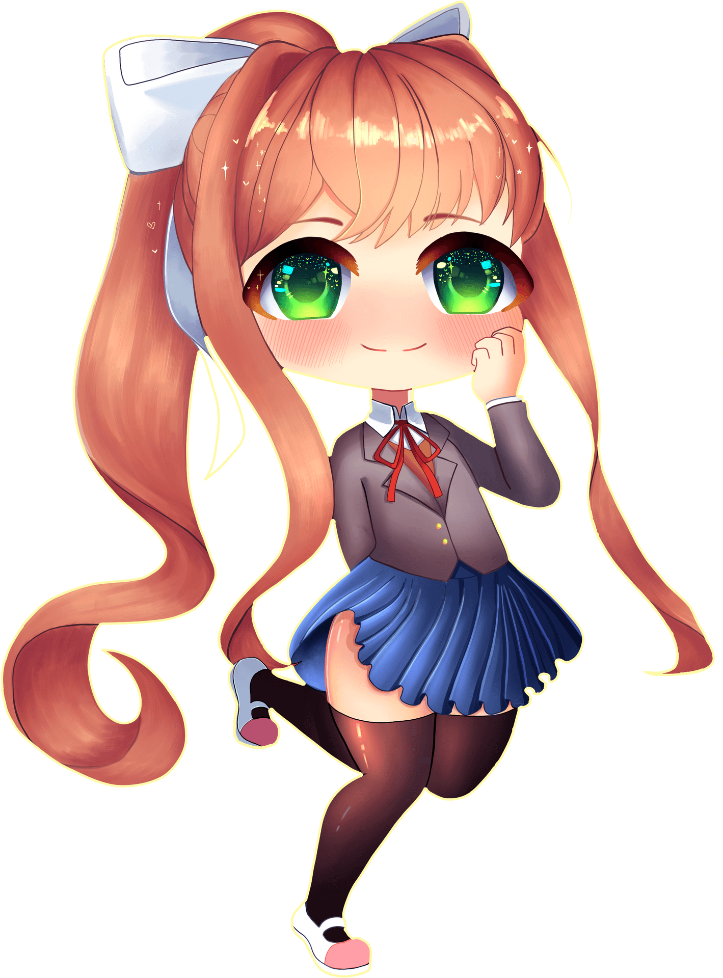 Chibi Monika D D L C Art PNG Image