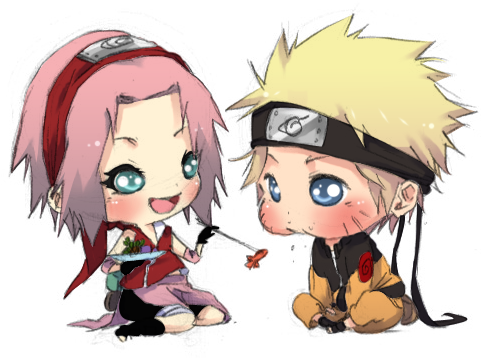 Chibi_ Naruto_and_ Sakura_ Friendship PNG Image