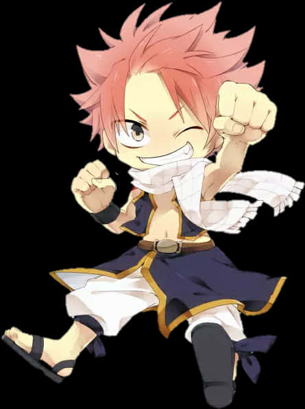 Chibi Natsu Fist Pump PNG Image