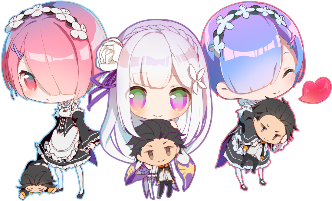 Chibi_ Re_ Zero_ Characters_ Collection PNG Image