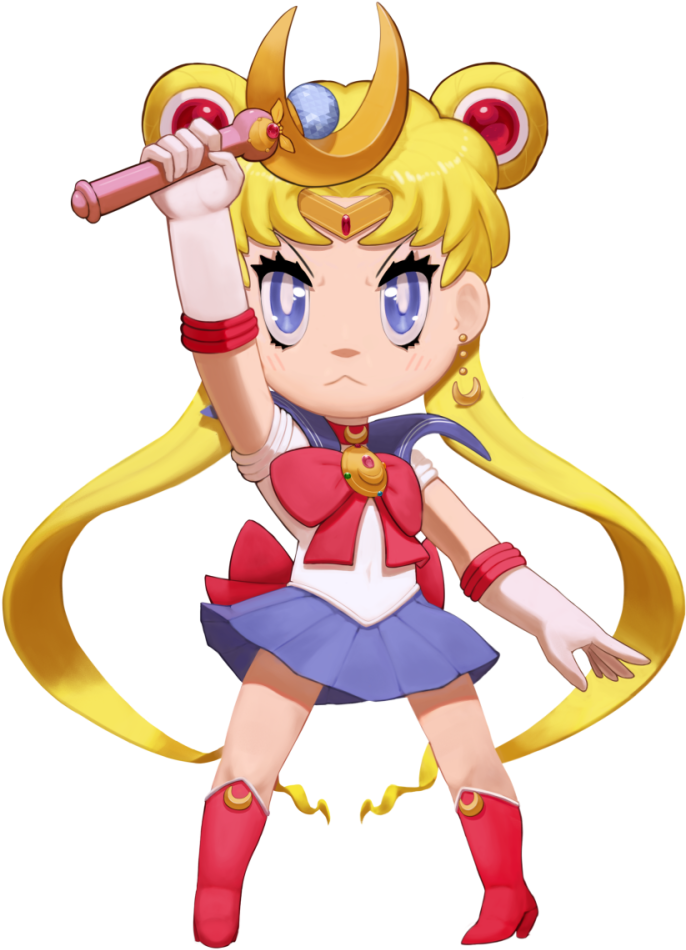 Chibi Sailor Moon Warrior Pose PNG Image