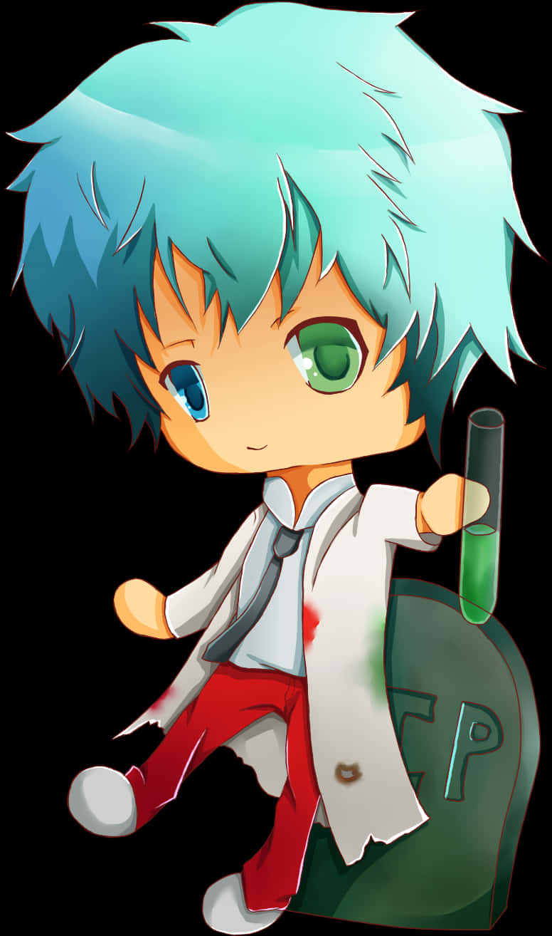 Chibi Scientist Adventure PNG Image