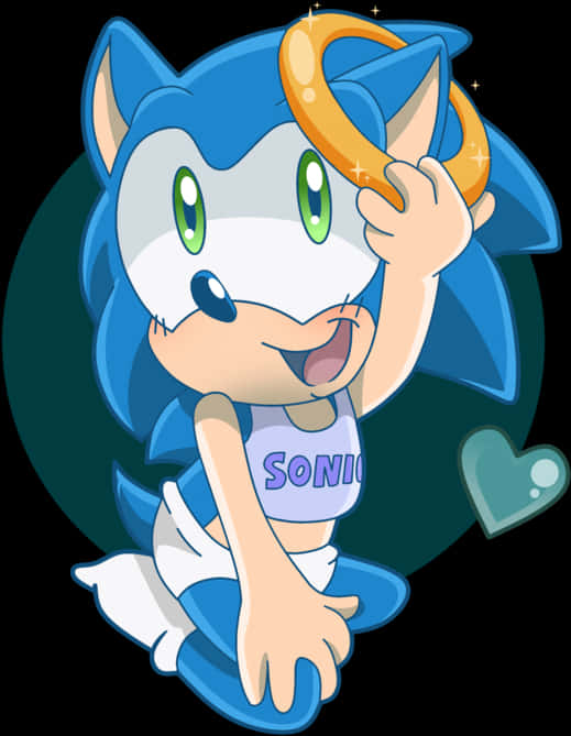 Chibi Sonic Cute Pose PNG Image