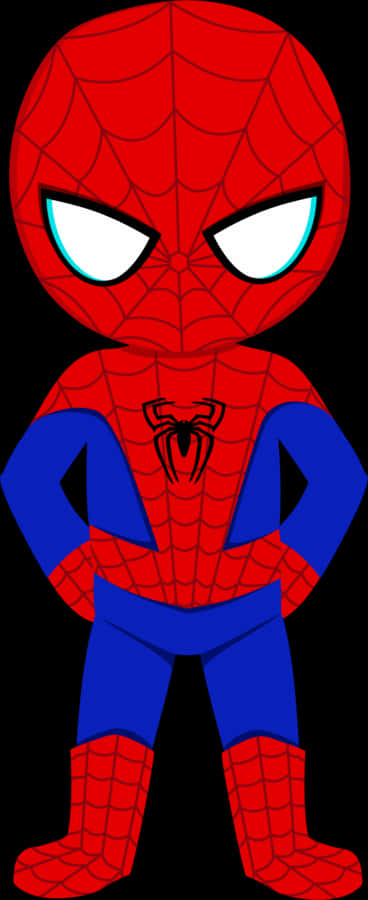 Chibi Spiderman Stance PNG Image