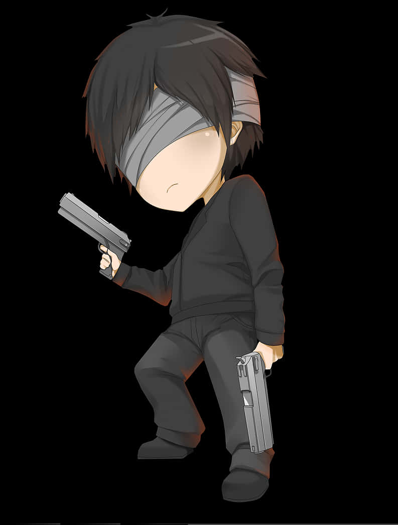 Chibi Style Covert Operative PNG Image