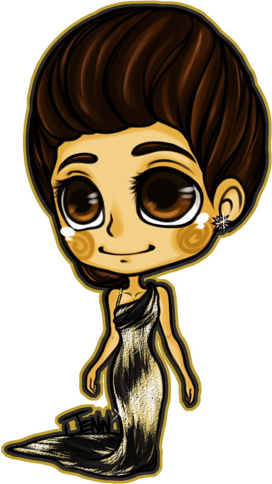 Chibi_ Style_ Elegant_ Figure PNG Image