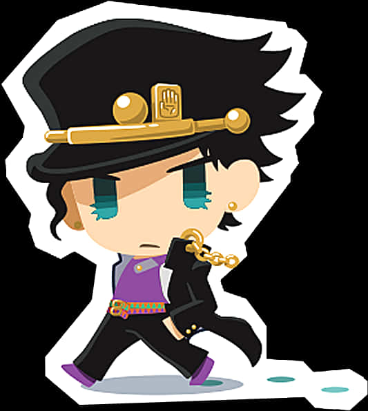 Chibi Style Jotaro Kujo PNG Image