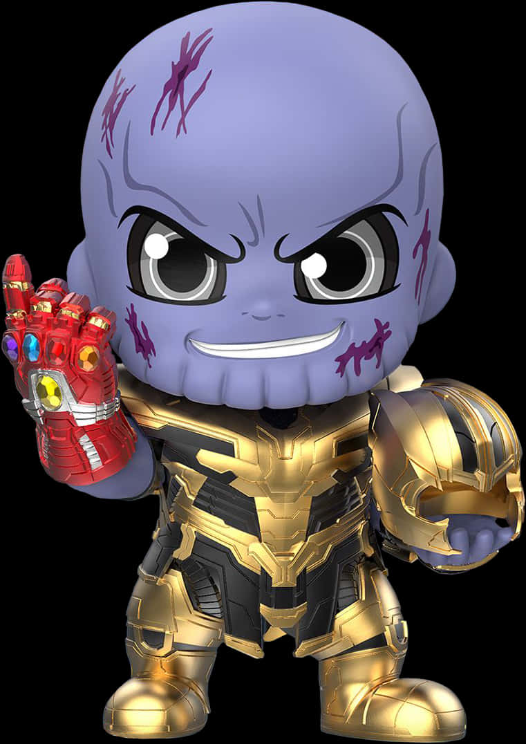 Chibi Style Thanos Figure PNG Image