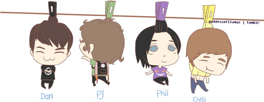 Chibi Style You Tubers Hanging Clips PNG Image