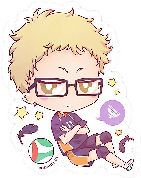 Chibi Volleyball Player Sticker PNG Image