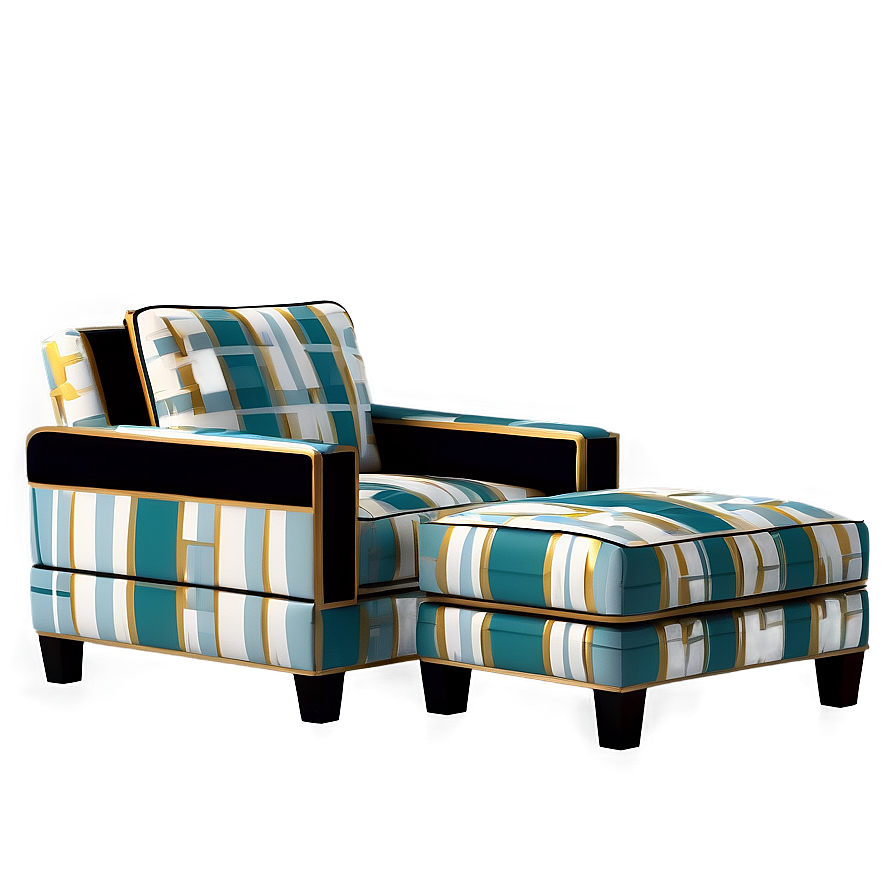 Chic Armchair With Ottoman Png Lpr PNG Image