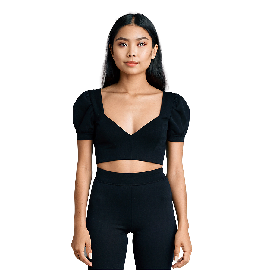 Chic Black Crop Top Png 98 PNG Image