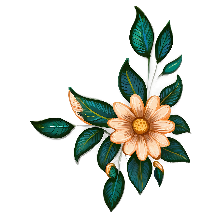 Chic Flower Drawing Png Hap PNG Image