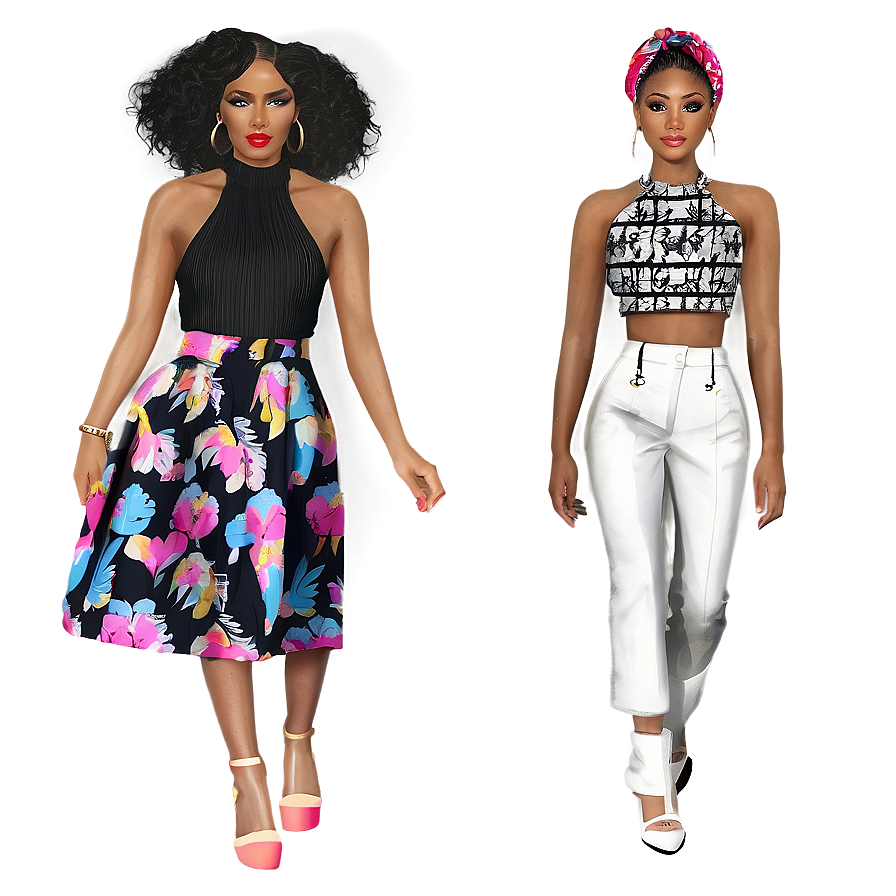 Chic House Party Fashion Png Bid PNG Image