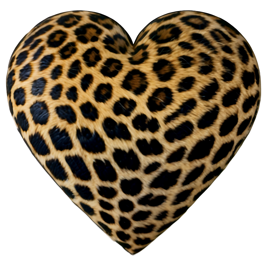 Chic Leopard Love Heart Png Qek PNG Image