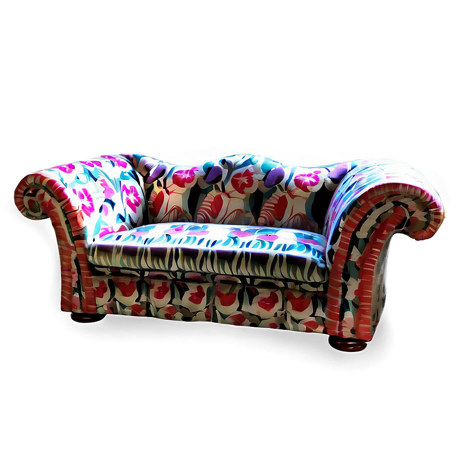 Chic Patterned Couch Png 05252024 PNG Image