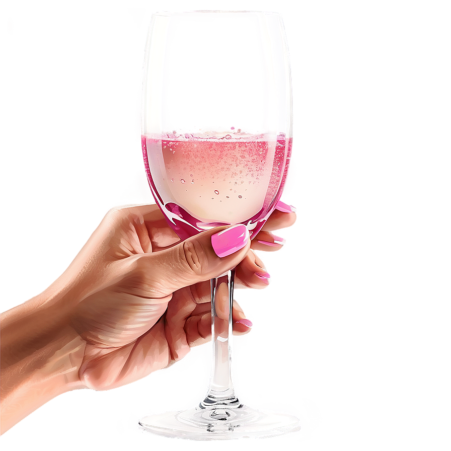 Chic Pink Champagne Toasting Png 1 PNG Image