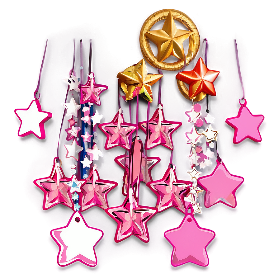 Chic Pink Stars Png Gkm59 PNG Image