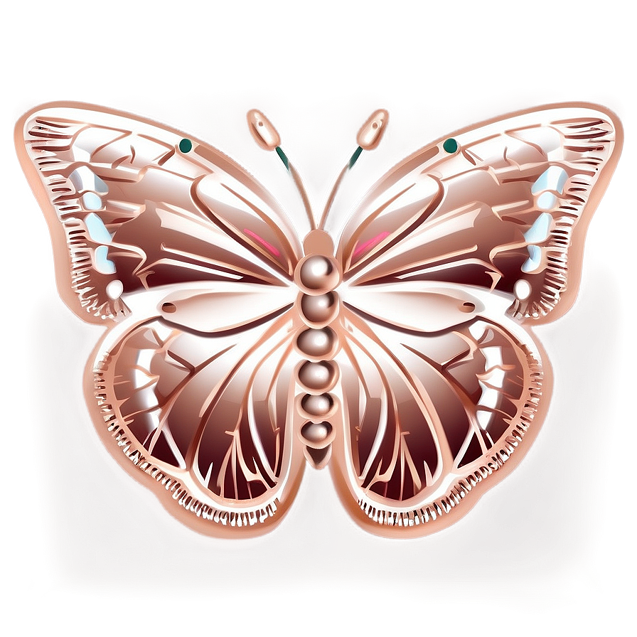 Chic Rose Gold Butterfly Png 5 PNG Image