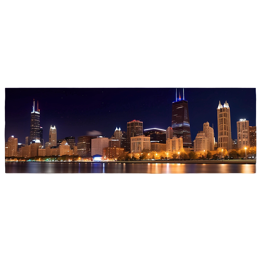 Chicago City Night View Png 06202024 PNG Image