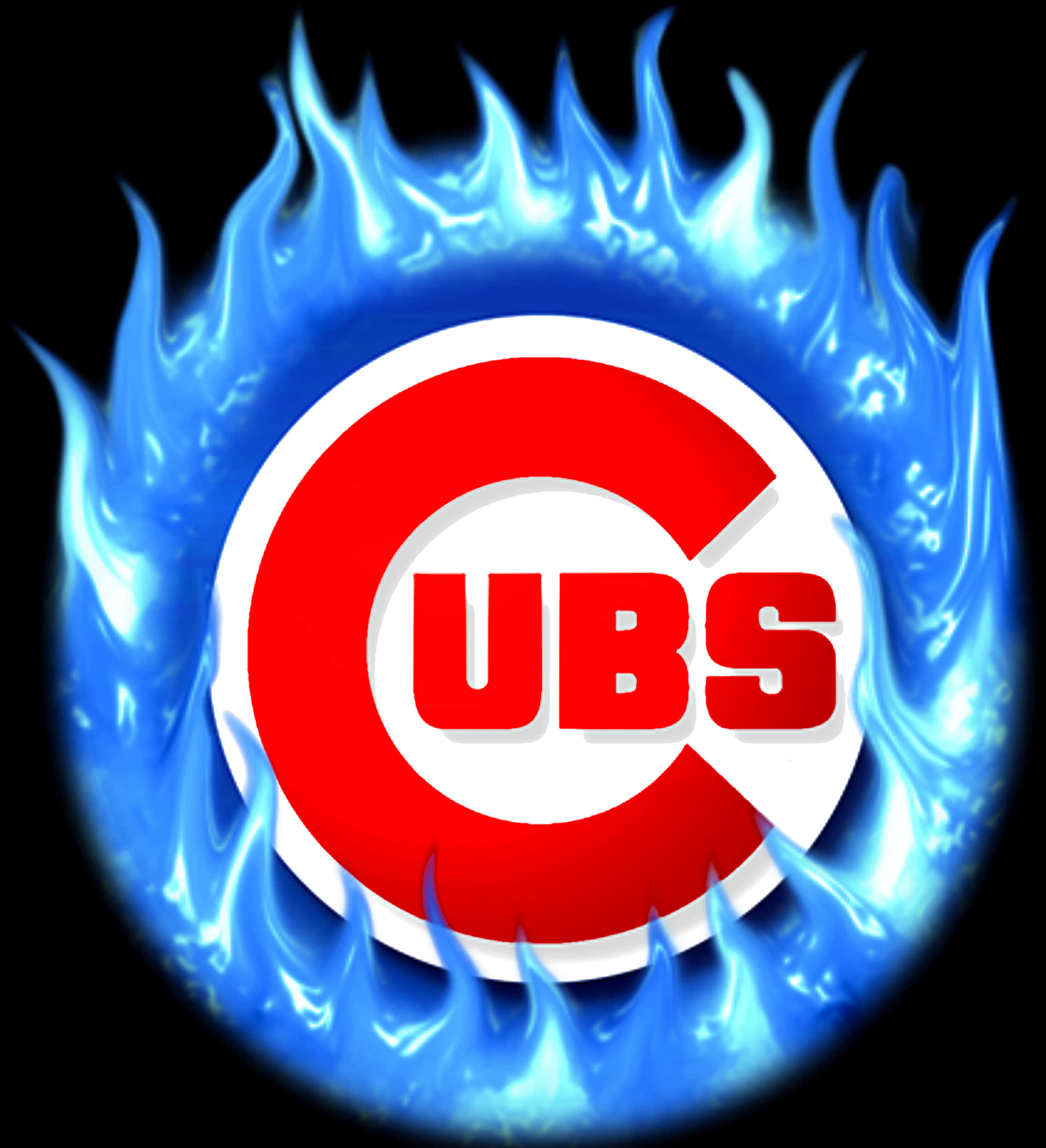 Chicago Cubs Logo Flaming Design PNG Image