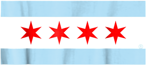 Chicago Flag Four Red Stars PNG Image