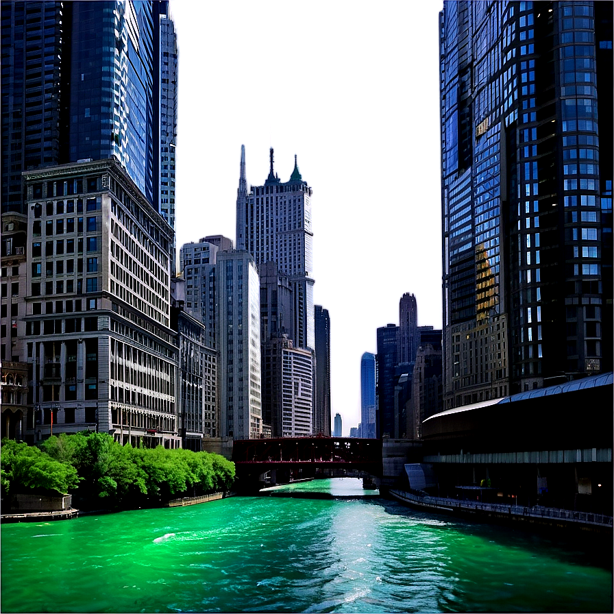 Chicago River Dyed Green Png Ond3 PNG Image