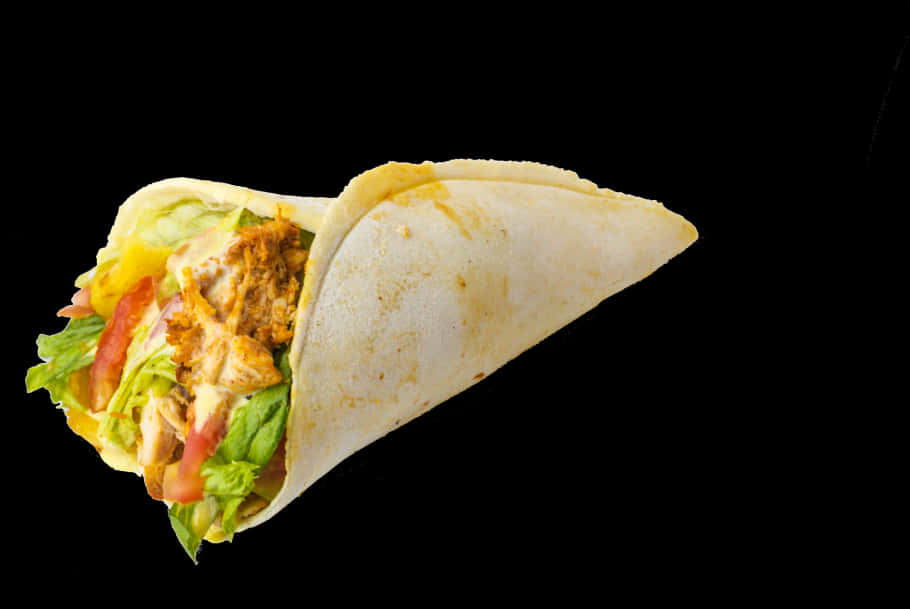 Chicken Shawarma Wrap Black Background.jpg PNG Image